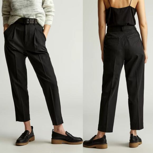 Everlane Tencel Way High Tapered Pant Buttersmooth Black Women 16 NWT No Stretch - Picture 2 of 12